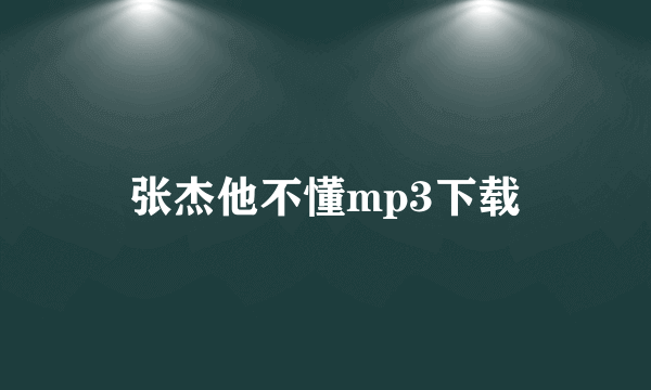 张杰他不懂mp3下载