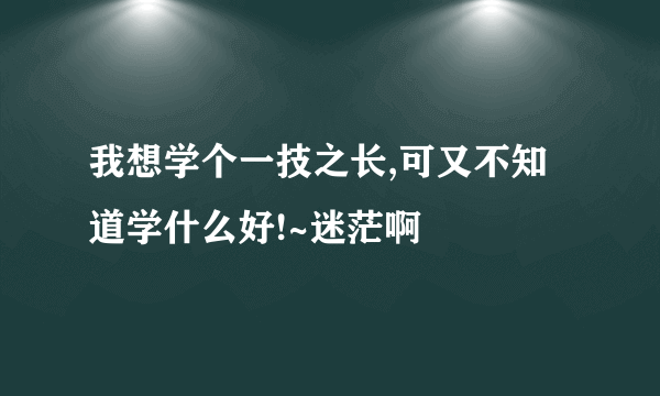 我想学个一技之长,可又不知道学什么好!~迷茫啊