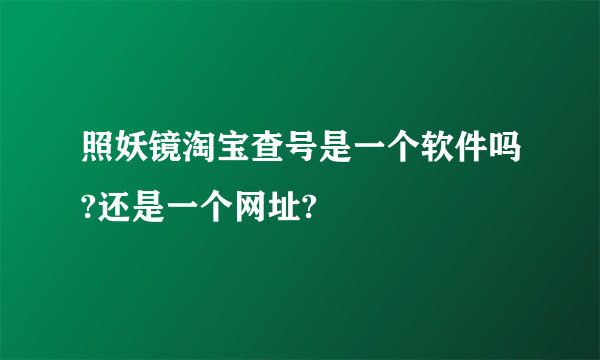 照妖镜淘宝查号是一个软件吗?还是一个网址?