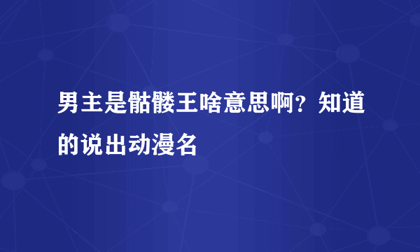 男主是骷髅王啥意思啊？知道的说出动漫名