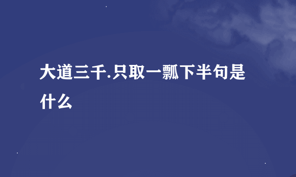 大道三千.只取一瓢下半句是什么