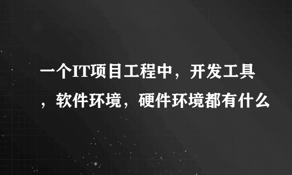 一个IT项目工程中，开发工具，软件环境，硬件环境都有什么