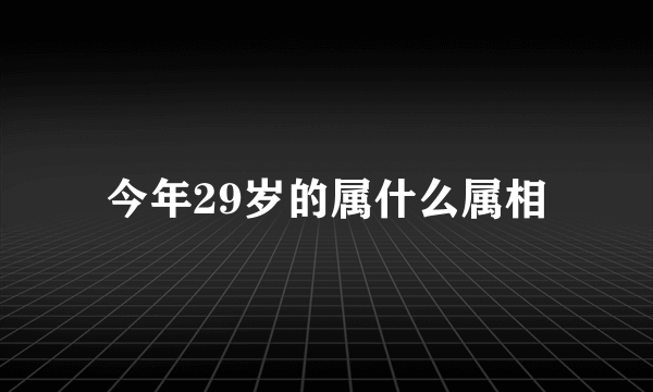 今年29岁的属什么属相