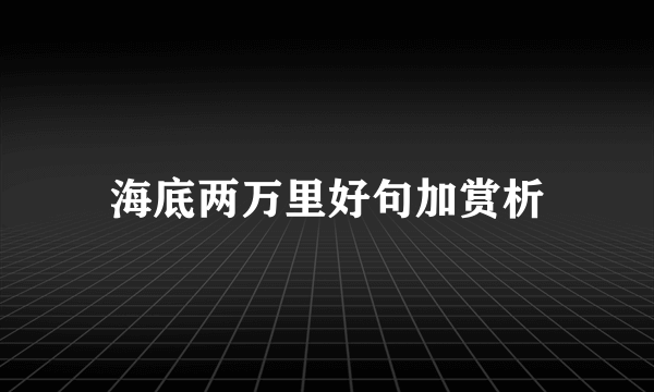 海底两万里好句加赏析