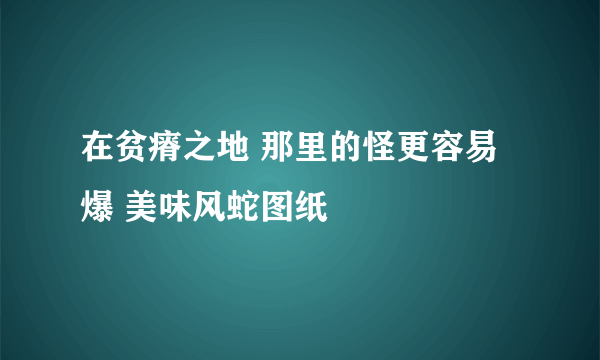 在贫瘠之地 那里的怪更容易爆 美味风蛇图纸