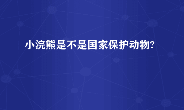 小浣熊是不是国家保护动物?