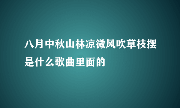 八月中秋山林凉微风吹草枝摆是什么歌曲里面的