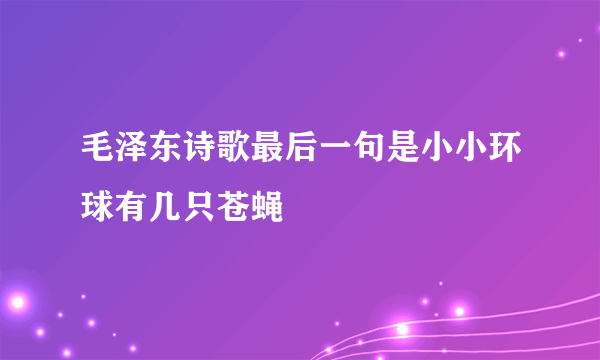 毛泽东诗歌最后一句是小小环球有几只苍蝇