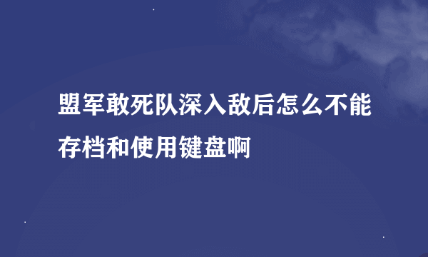 盟军敢死队深入敌后怎么不能存档和使用键盘啊