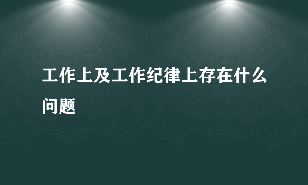 工作上及工作纪律上存在什么问题