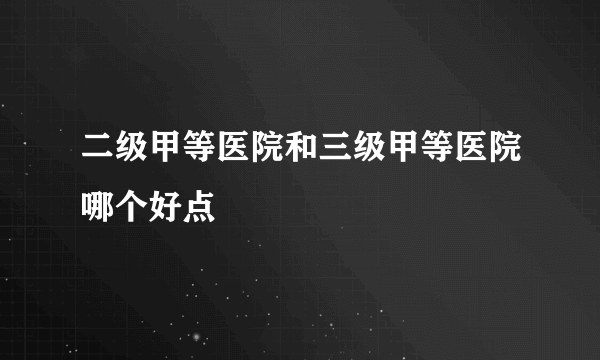 二级甲等医院和三级甲等医院哪个好点