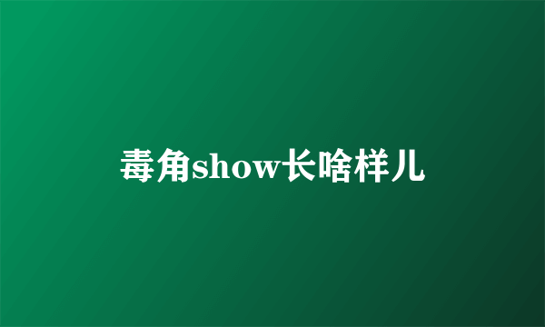 毒角show长啥样儿