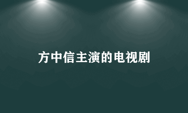 方中信主演的电视剧