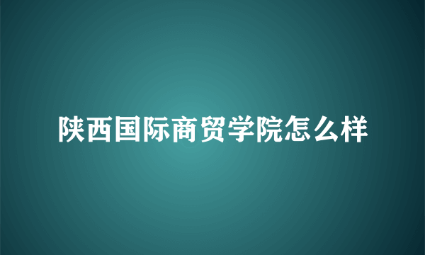 陕西国际商贸学院怎么样