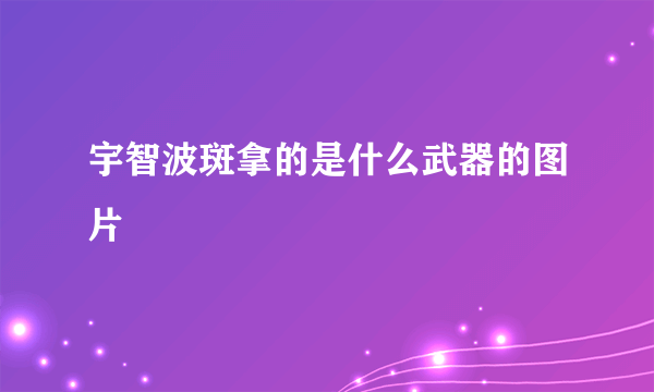 宇智波斑拿的是什么武器的图片