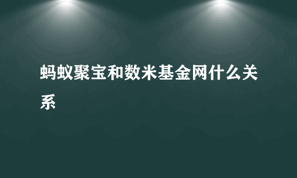 蚂蚁聚宝和数米基金网什么关系