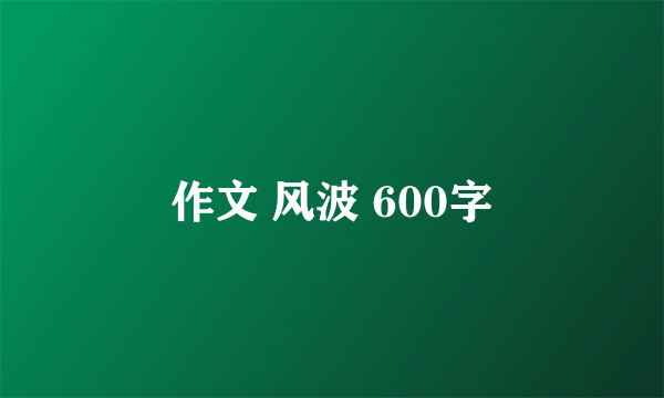 作文 风波 600字