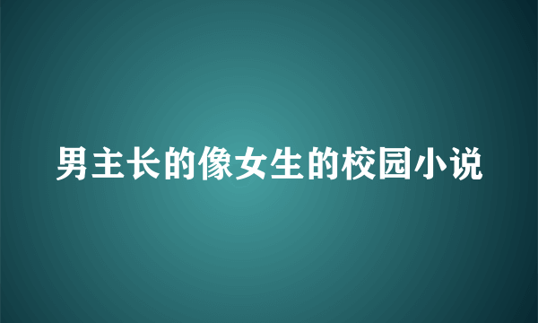 男主长的像女生的校园小说