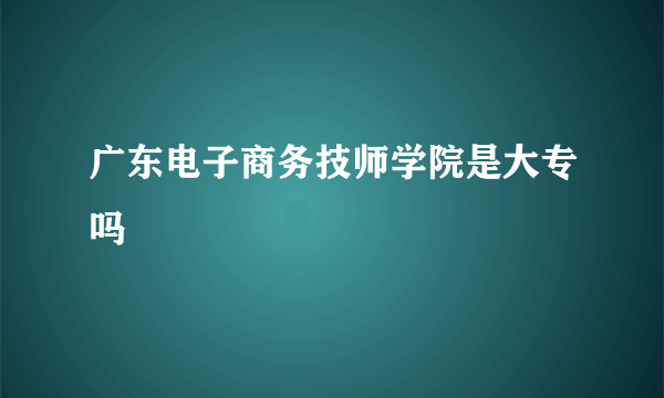 广东电子商务技师学院是大专吗