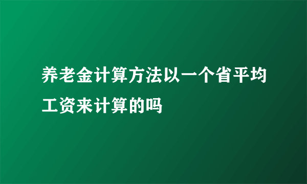 养老金计算方法以一个省平均工资来计算的吗