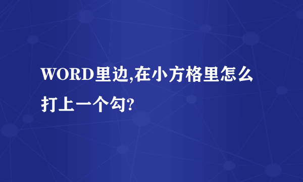 WORD里边,在小方格里怎么打上一个勾?