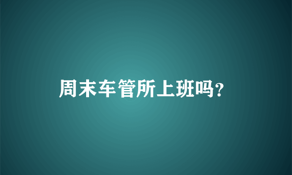 周末车管所上班吗？