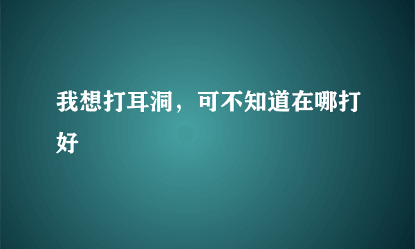 我想打耳洞，可不知道在哪打好