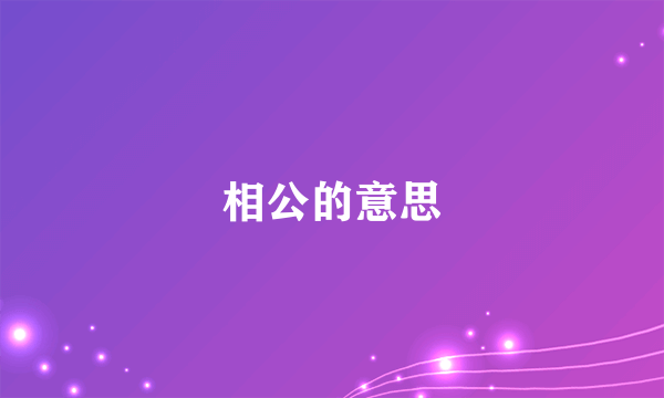 相公的意思