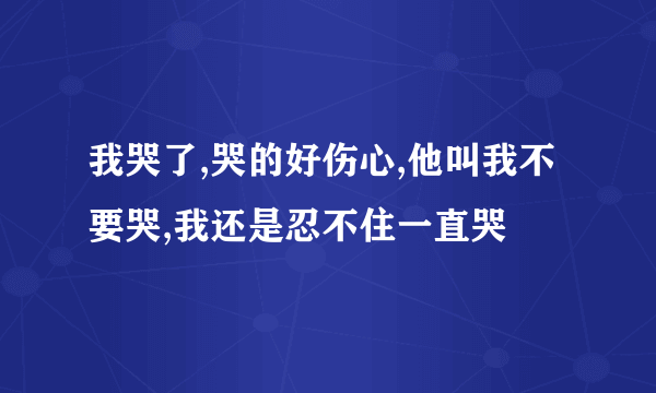 我哭了,哭的好伤心,他叫我不要哭,我还是忍不住一直哭