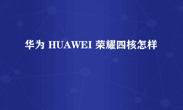 华为 HUAWEI 荣耀四核怎样