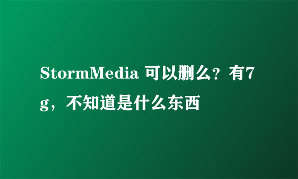 StormMedia 可以删么？有7g，不知道是什么东西