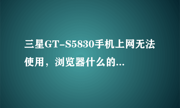 三星GT-S5830手机上网无法使用，浏览器什么的都用不来。