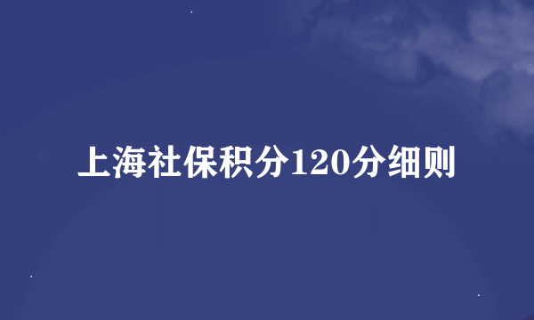 上海社保积分120分细则