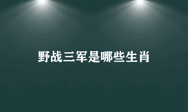 野战三军是哪些生肖