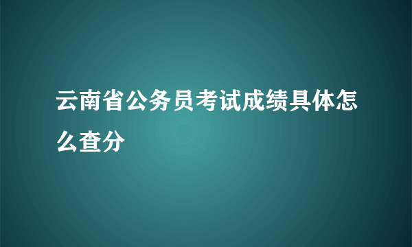 云南省公务员考试成绩具体怎么查分