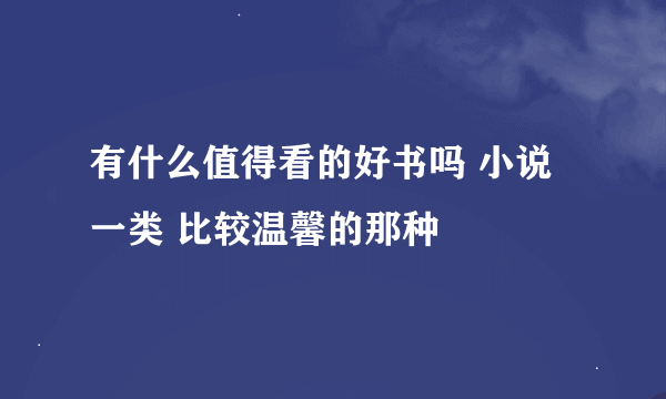 有什么值得看的好书吗 小说一类 比较温馨的那种