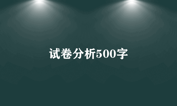 试卷分析500字