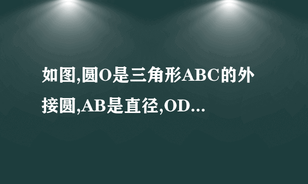 如图,圆O是三角形ABC的外接圆,AB是直径,OD平行AC,且角CBD等于角BAC,OD交圆O于点E